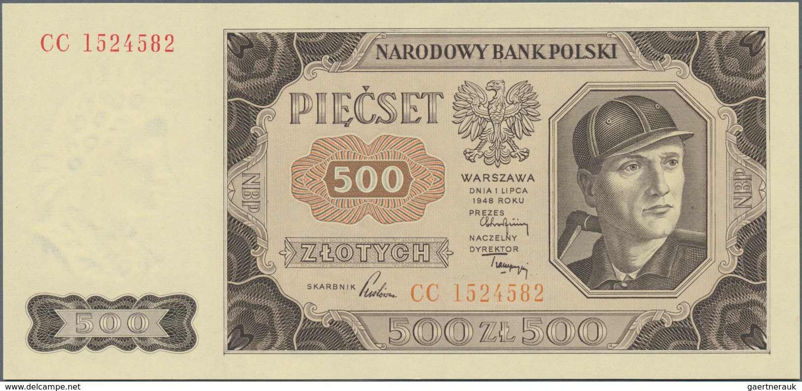 Poland / Polen: 500 Zlotych 1948, P.140 In UNC Condition. - Polonia