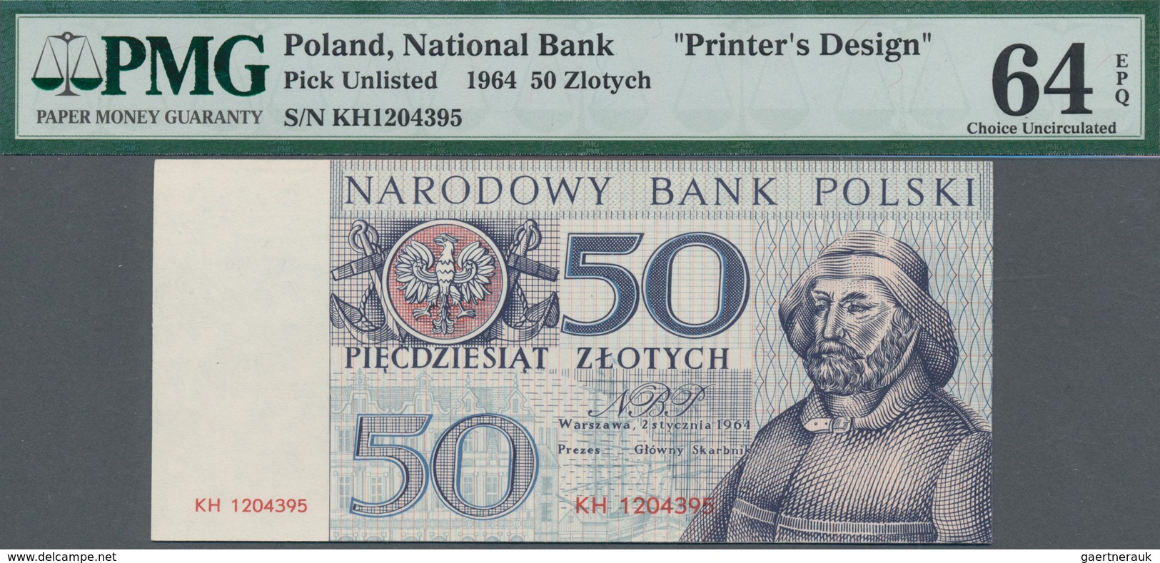 Poland / Polen: Unissued Banknote Essay 20 Zlotych 1965, P.NL, In Perfect UNC Condition, Offset Prin - Poland