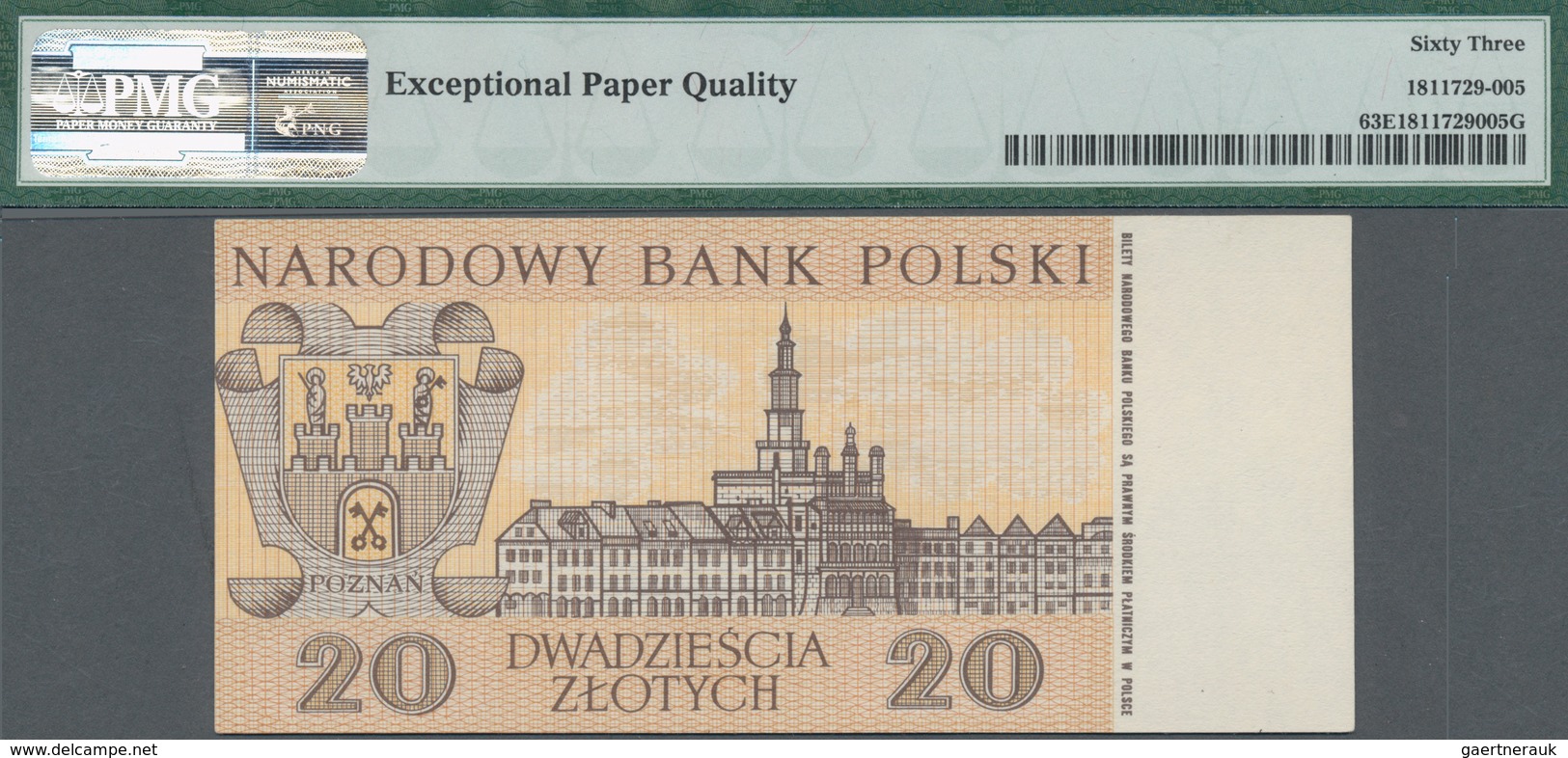 Poland / Polen: Unissued Banknote Essay 20 Zlotych 1965, P.NL, In Perfect UNC Condition, Offset Prin - Polen