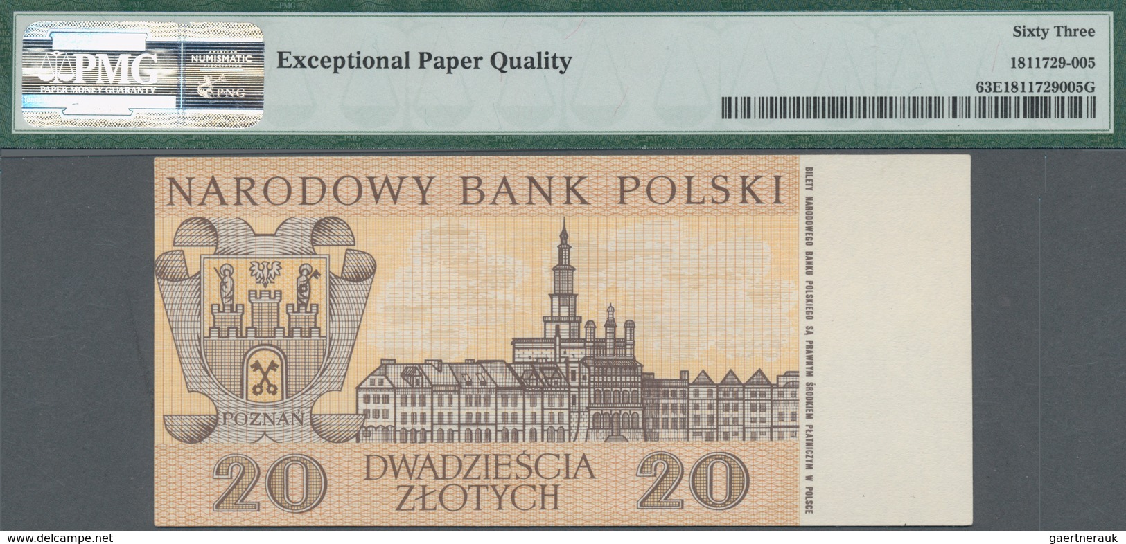 Poland / Polen: Unissued Banknote Essay 20 Zlotych 1965, P.NL, In Perfect UNC Condition, Offset Prin - Poland