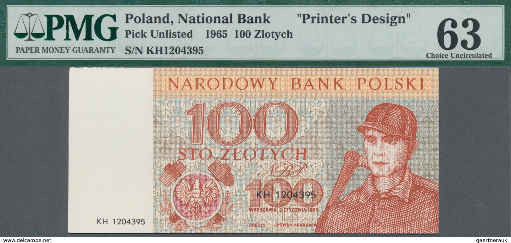 Poland / Polen: Unissued Banknote Essay 20 Zlotych 1965, P.NL, In Perfect UNC Condition, Offset Prin - Polonia