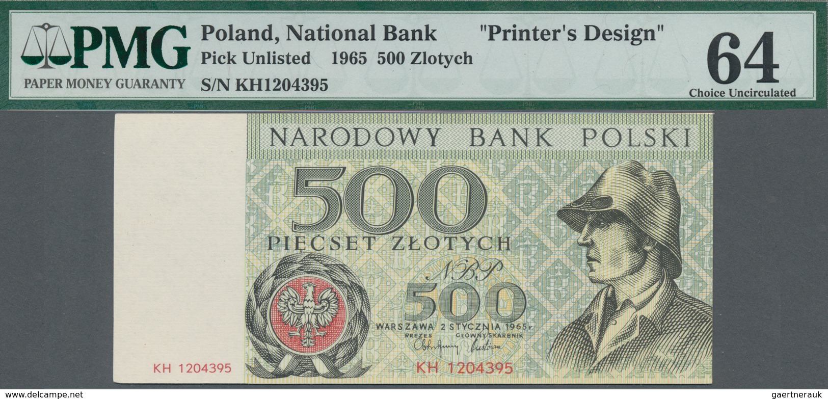 Poland / Polen: Unissued Banknote essay 20 Zlotych 1965, P.NL, in perfect UNC condition, offset prin