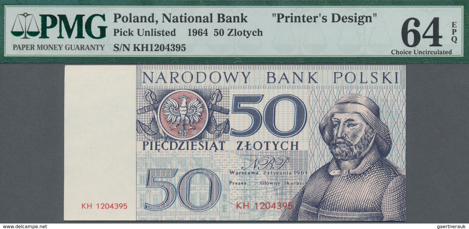 Poland / Polen: Unissued Banknote Essay 50 Zlotych 1965, P.NL, In Perfect UNC Condition, Offset Prin - Poland