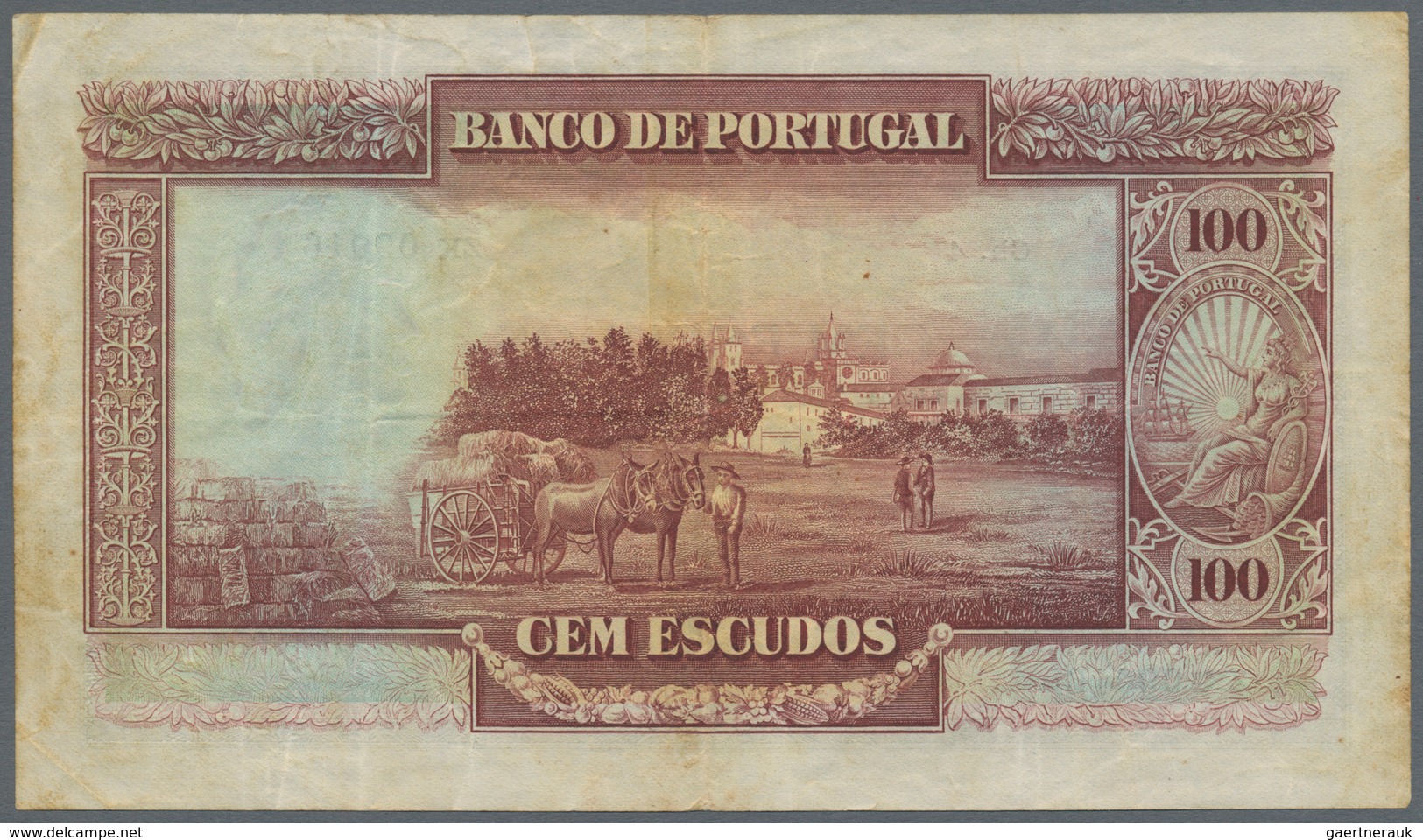 Portugal: Banco De Portugal 100 Escudos 1930, P.140, Lightly Stained Paper, Some Tiny Spots And A Fe - Portugal