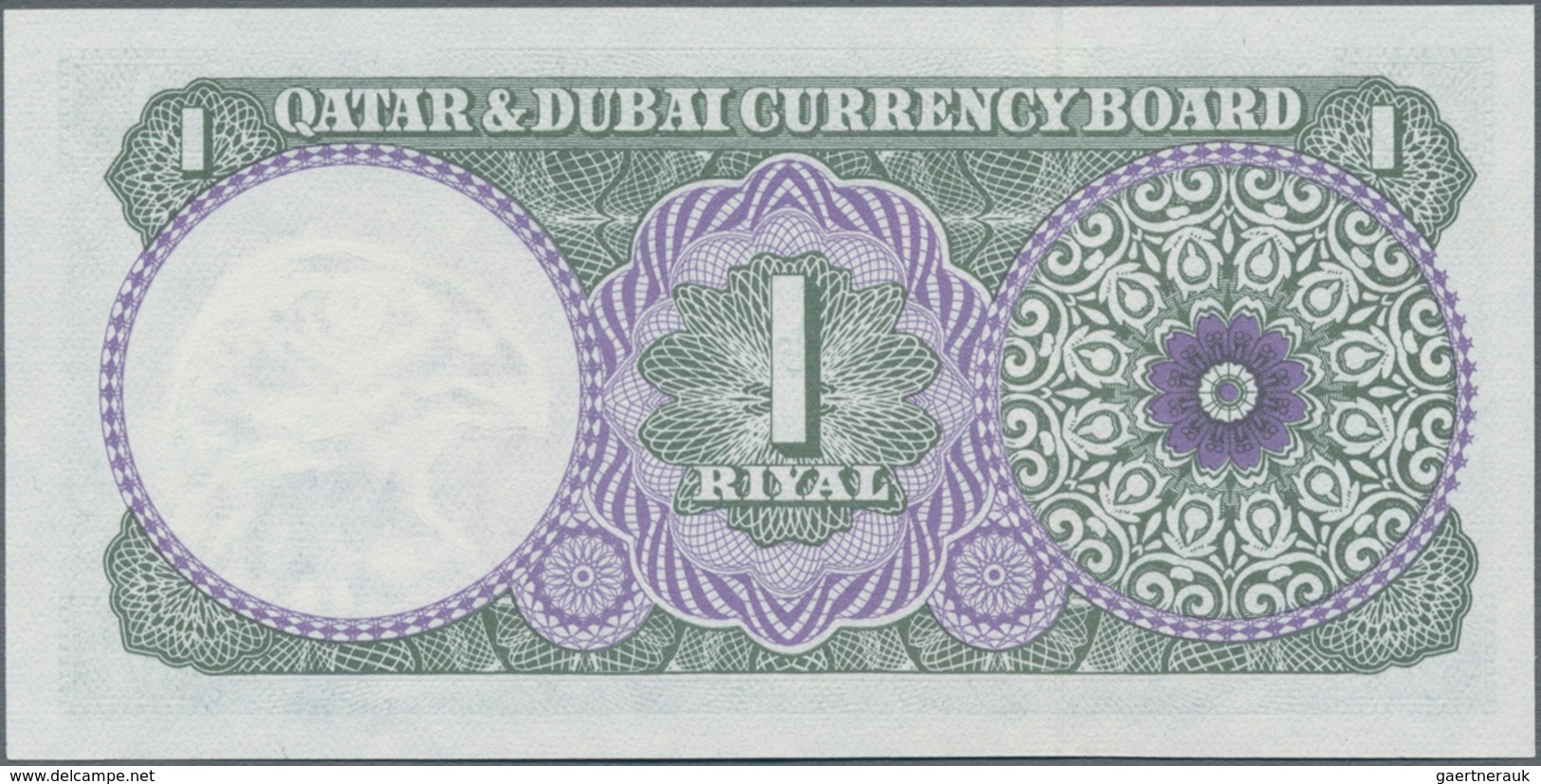 Qatar & Dubai: Qatar & Dubai Currency Board 1 Riyal ND(1960’s), P.1 In Perfect UNC Condition. VeryRa - Ver. Arab. Emirate