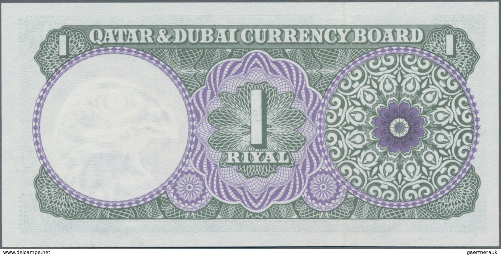 Qatar & Dubai: Qatar & Dubai Currency Board 1 Riyal ND(1960’s), P.1 In Perfect UNC Condition. VeryRa - Verenigde Arabische Emiraten