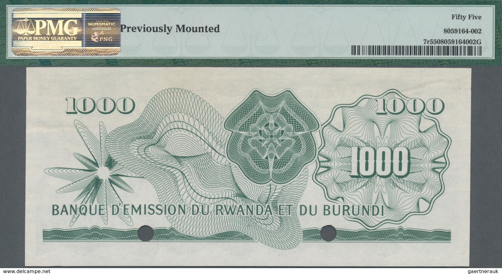 Rwanda-Burundi / Ruanda-Burundi:  Banque D'Émission Du Rwanda Et Du Burundi 1000 Francs 1960-62 Rema - Ruanda-Burundi