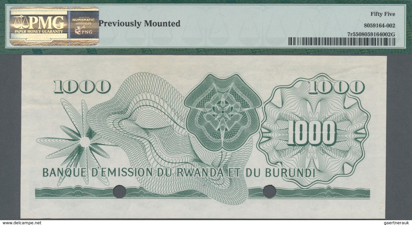 Rwanda-Burundi / Ruanda-Burundi:  Banque D'Émission Du Rwanda Et Du Burundi 1000 Francs 1960-62 Rema - Ruanda-Urundi