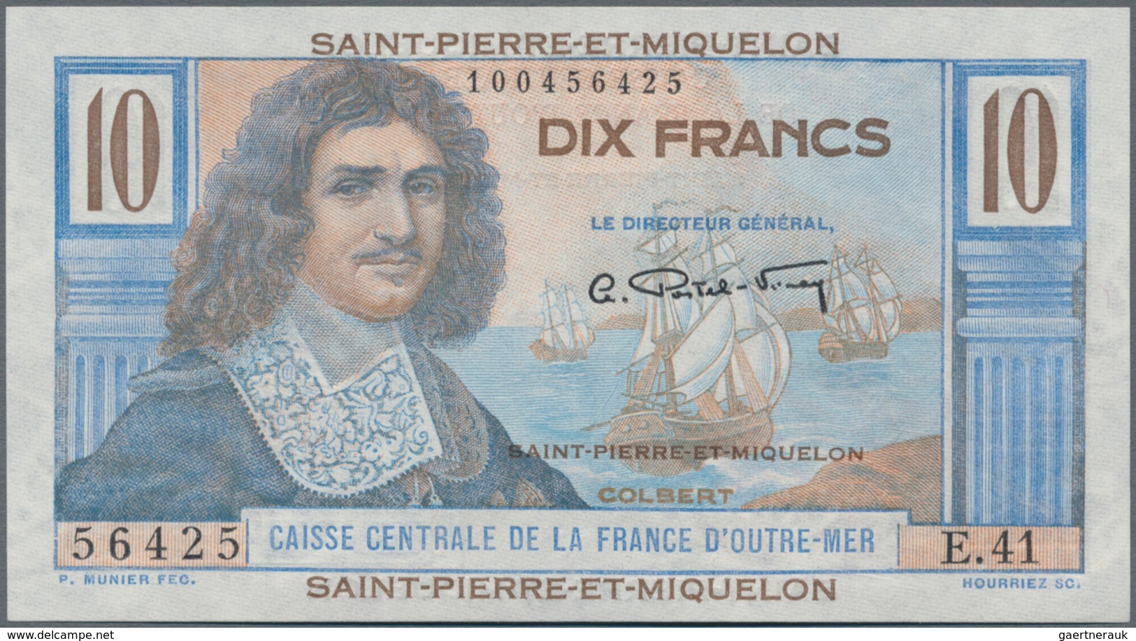 Saint Pierre & Miquelon: Caisse Centrale De La France D'Outre-Mer Pair With 10 And 20 Francs ND(1950 - Andere & Zonder Classificatie