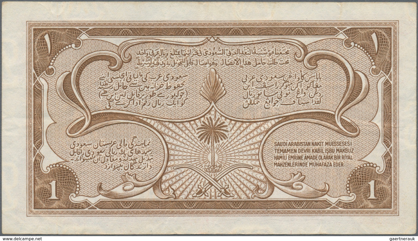 Saudi Arabia  / Saudi Arabien: 1 Riyal AH1375 (1956), P.2, Great Original Shape With A Few Folds And - Saudi-Arabien