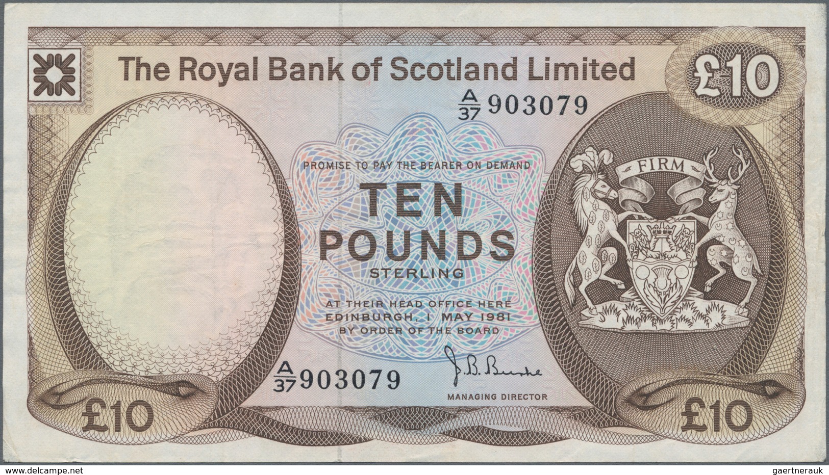 Scotland / Schottland: The Royal Bank Of Scotland Limited 10 Pounds 1981, P.338, Very Nice Condition - Otros & Sin Clasificación