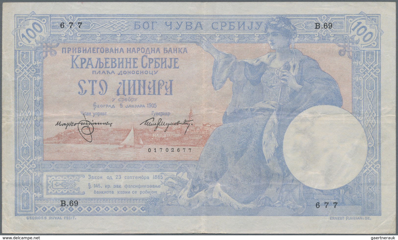 Serbia / Serbien: Chartered National Bank Of The Kingdom Of Serbia Pair With 10 Dinara 1893 P.10a (F - Serbie