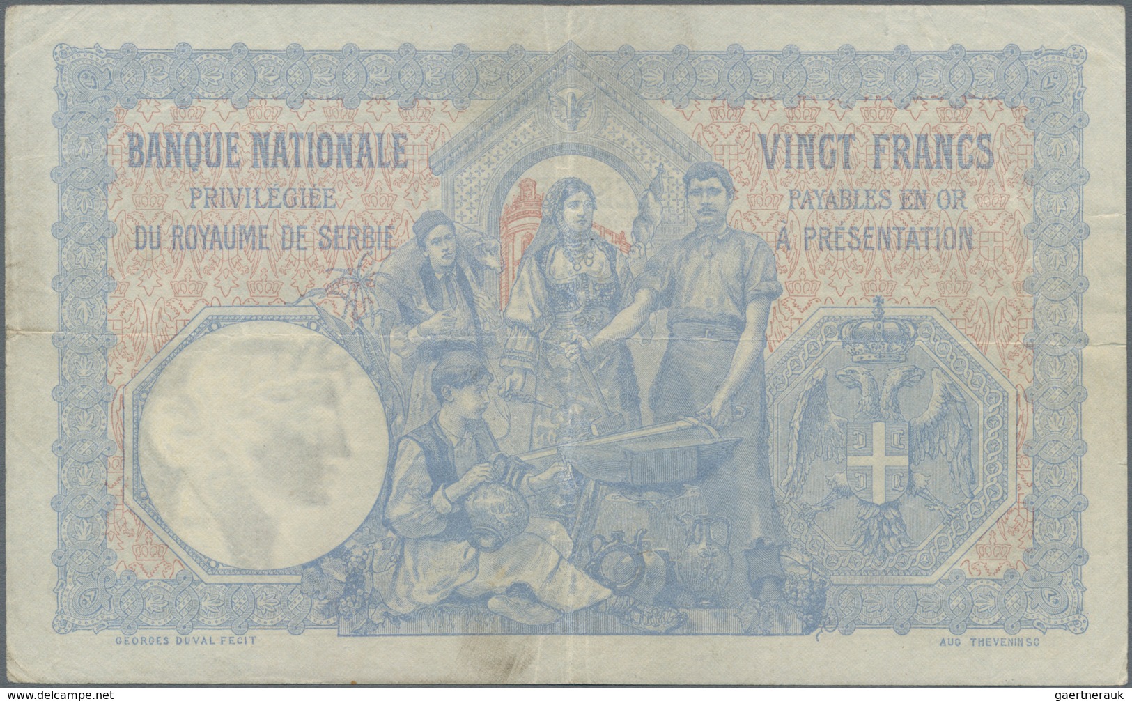 Serbia / Serbien: Chartered National Bank Of The Kingdom Of Serbia 20 Dinara 1905, P.11a, Rare And S - Servië