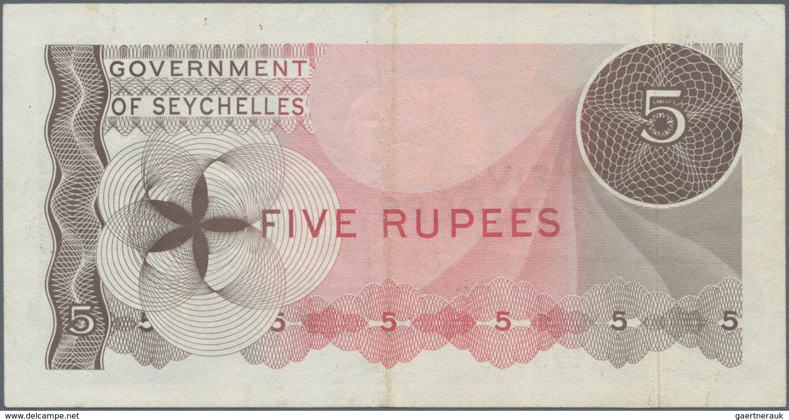 Seychelles / Seychellen: Government Of Seychelles 5 Rupees 1968, P.14, Very Popular Banknote In Nice - Seychellen