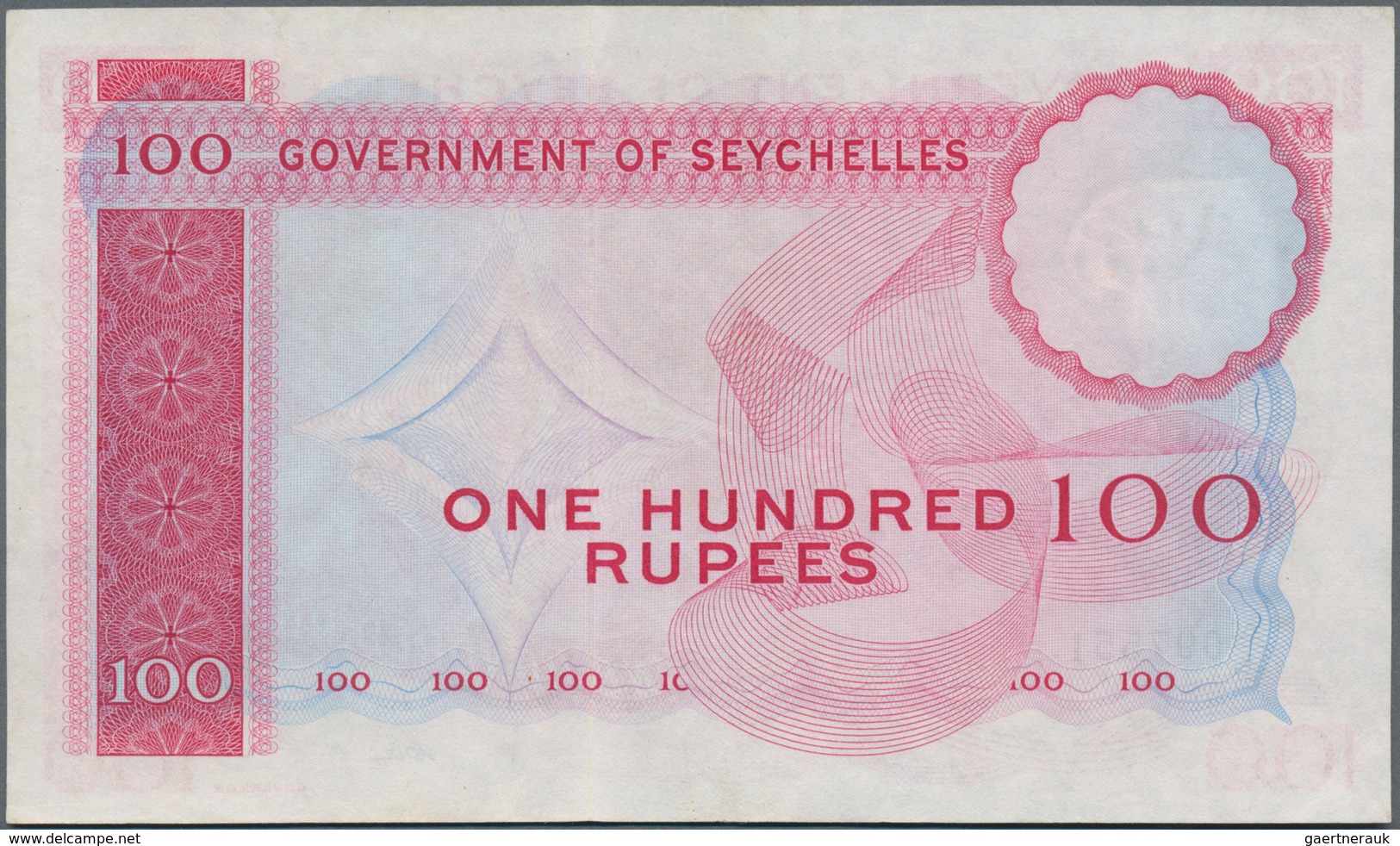 Seychelles / Seychellen: Government Of Seychelles 100 Rupees 1st June 1975 With Signature: Colin Ham - Seychelles