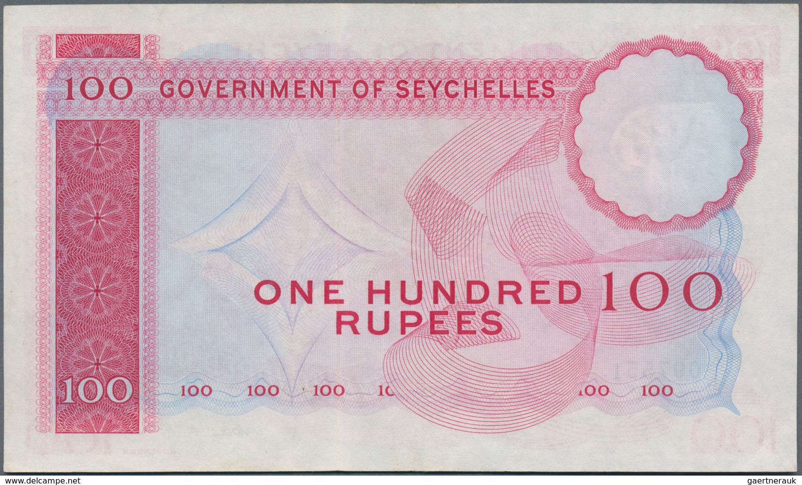 Seychelles / Seychellen: Government Of Seychelles 100 Rupees 1st June 1975 With Signature: Colin Ham - Seychellen