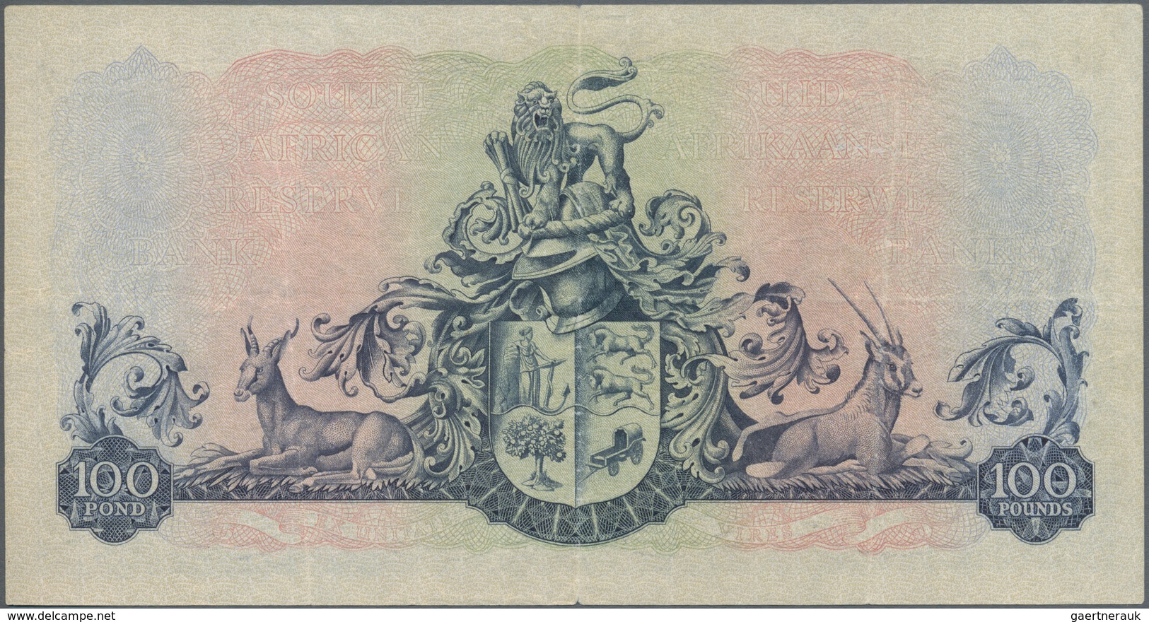 South Africa / Südafrika: Suid-Afrikaanse Reserwebank 100 Pounds 1952, P.101a, Highest Denomination - Suráfrica