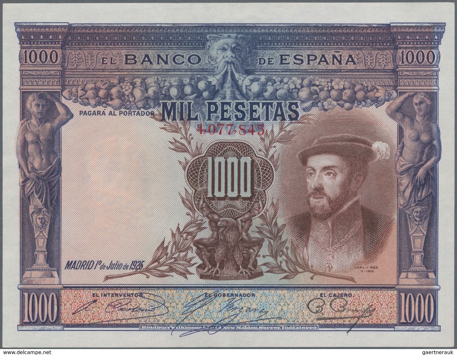 Spain / Spanien: 1000 Pesetas 1925, P.70c In AUNC Condition. - Otros & Sin Clasificación