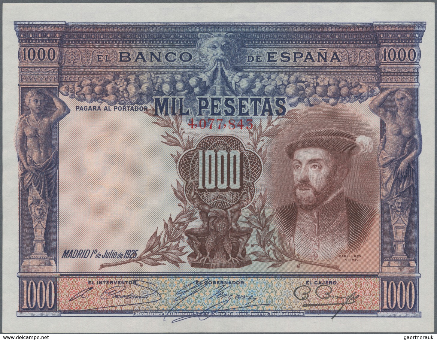 Spain / Spanien: 1000 Pesetas 1925, P.70c In AUNC Condition. - Andere & Zonder Classificatie