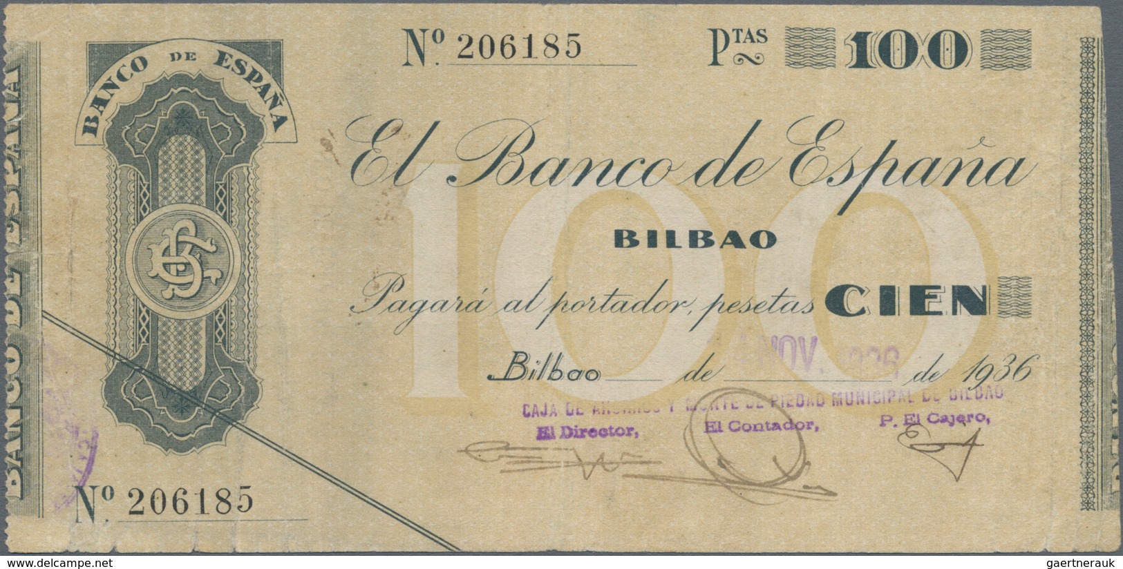 Spain / Spanien: BILBAO – Set With 4 Banknotes 5, 25, 50 And 100 Pesetas 1936, P.S551-S554 In F To V - Sonstige & Ohne Zuordnung