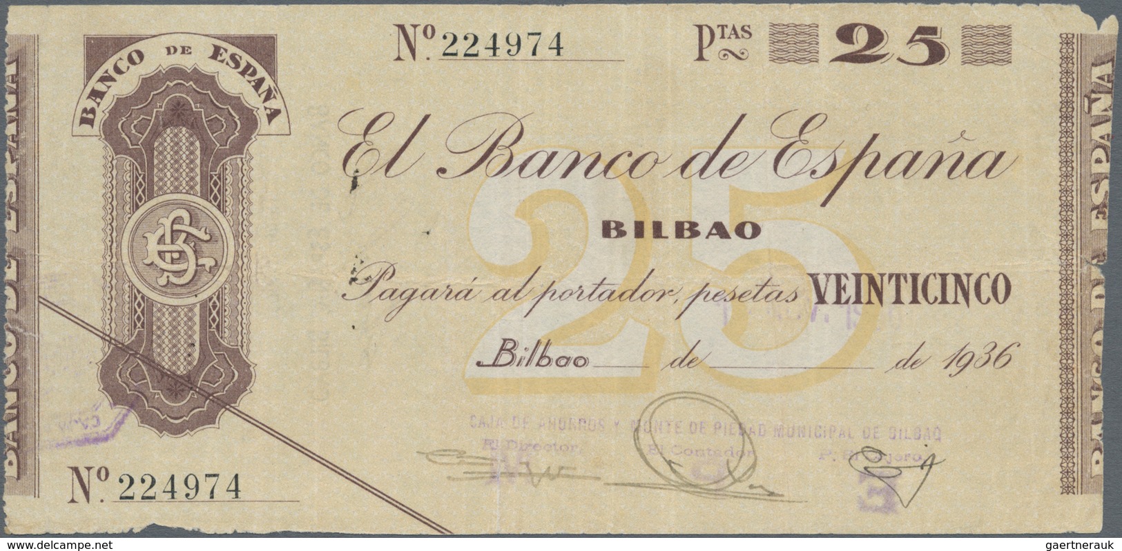 Spain / Spanien: BILBAO – Set With 4 Banknotes 5, 25, 50 And 100 Pesetas 1936, P.S551-S554 In F To V - Otros & Sin Clasificación