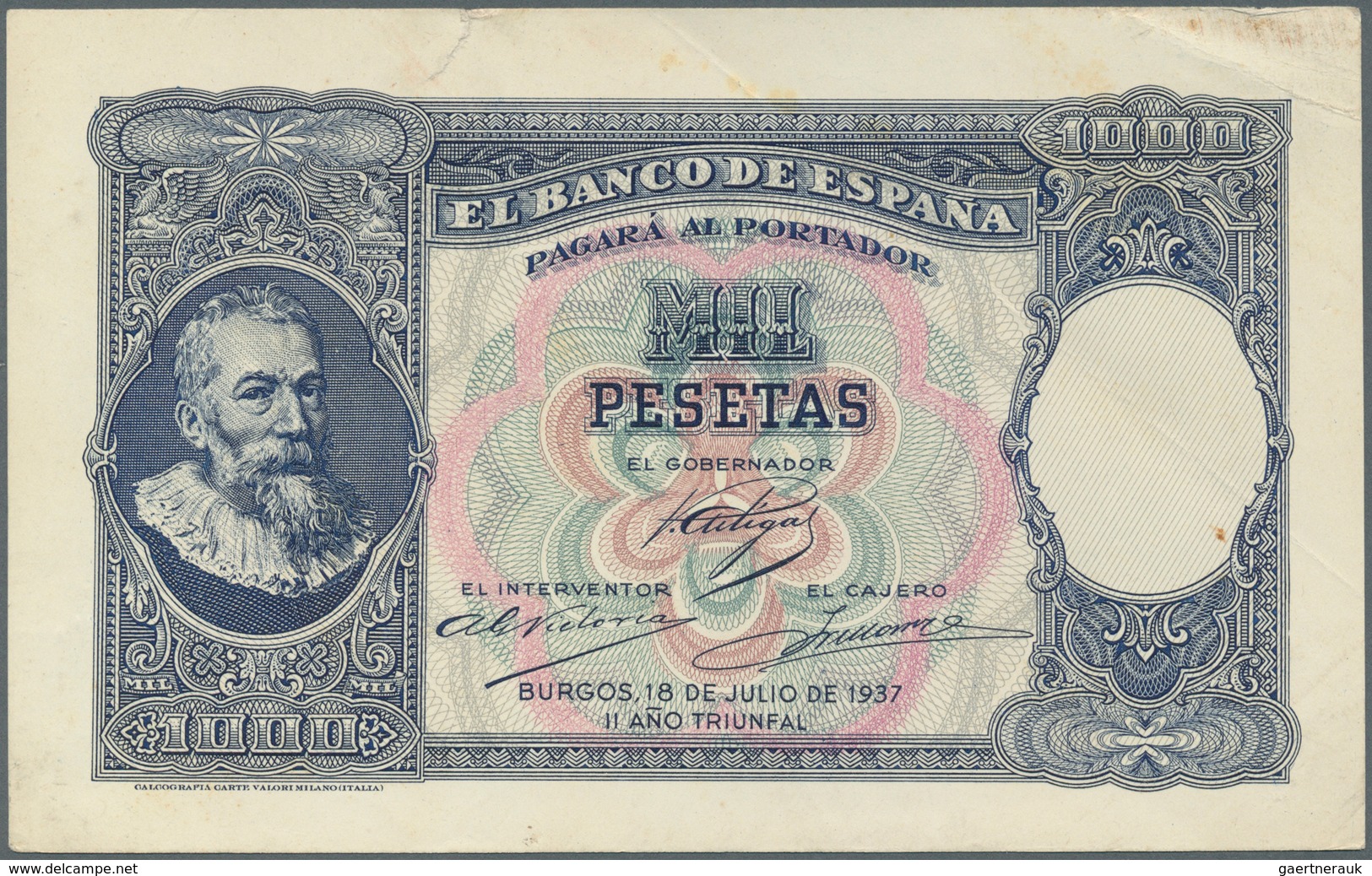 Spain / Spanien: 1000 Pesetas 1937 Specimen Proofs Pick Unlisted, Highly Rare Unissued Design, Print - Sonstige & Ohne Zuordnung