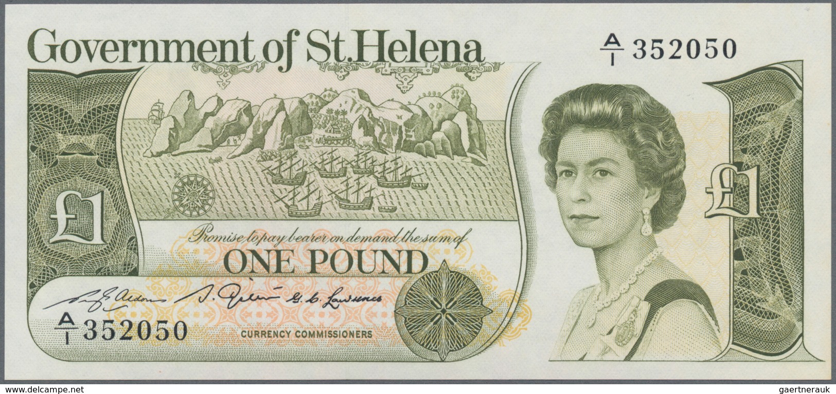 St. Helena: Nice Set With 5 Banknotes Including 2x 1 Pound ND(1981) P.9 With Running Serial Numbers - Sint-Helena