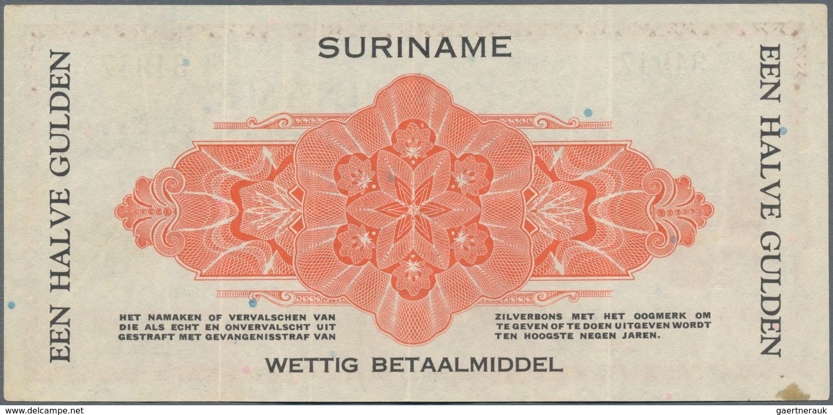 Suriname: 50 Cent 1942 Serie "rr", P.104c In VF/XF. Highly Rare In This Condition. - Suriname