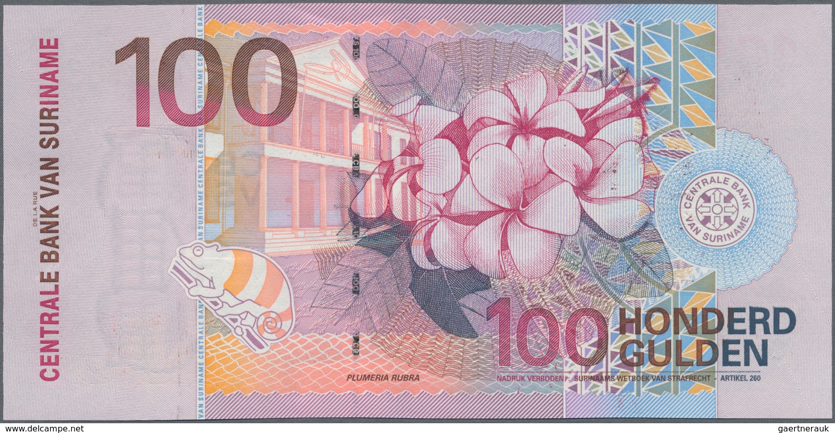 Suriname: Central Bank Van Suriname Set With 3 Banknotes Of The Bird Series 2000 With 100, 500 And 1 - Surinam