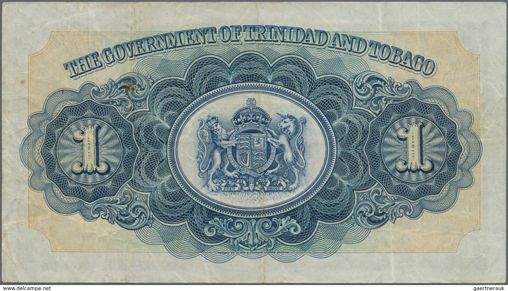 Trinidad & Tobago: 1 Dollar 1942, P.5c, Still Great Original Shape With A Few Soft Folds And Minor S - Trinidad En Tobago