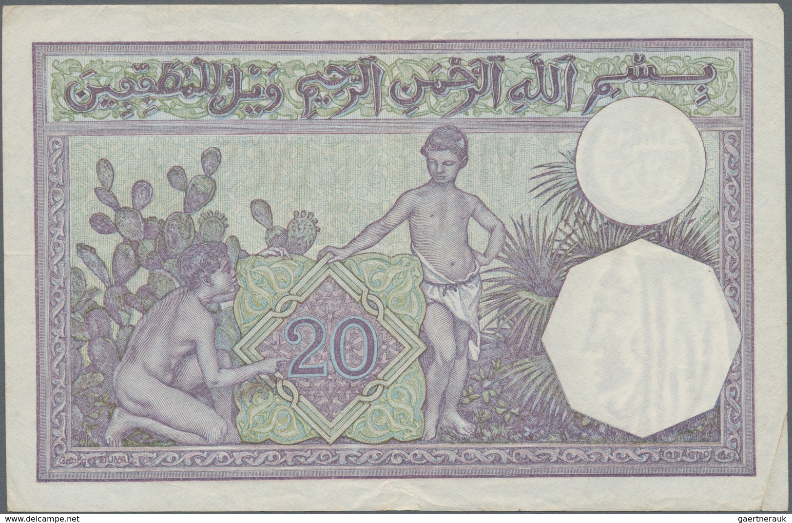 Tunisia / Tunisien: 20 Francs 1941, P.6b, Still Nice With A Few Folds And Minor Spots. Condition: F+ - Tusesië