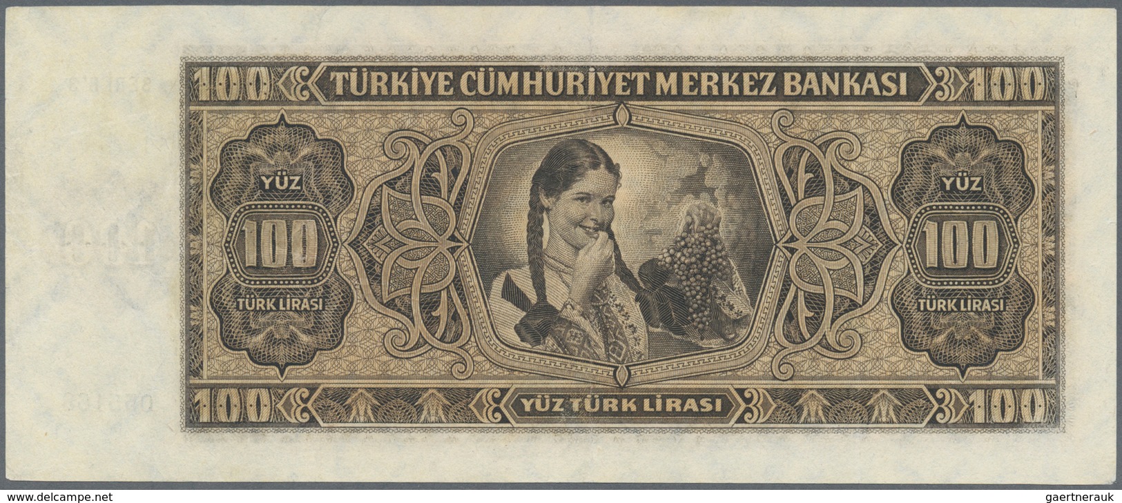 Turkey / Türkei: 100 Lirasi L. 1930 (1942-1947) "İnönü" - 3rd Issue, Highly Rare Banknote In Excepti - Türkei