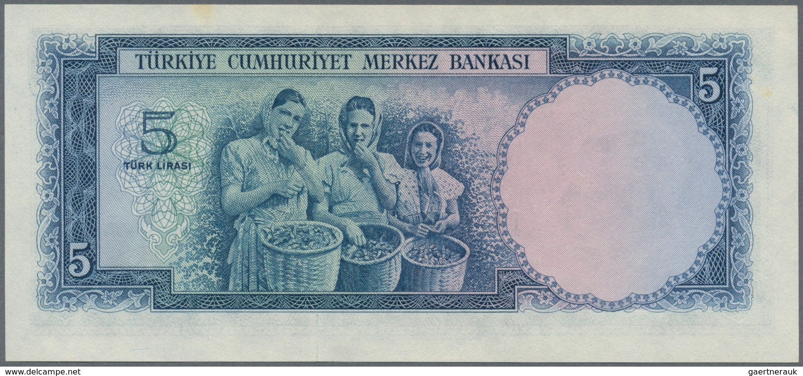 Turkey / Türkei: 5 Lirasi L. 1930 (1951-1961) "Atatürk" - 5th Issue, P.154, Lightly Wavy Paper And A - Turquia