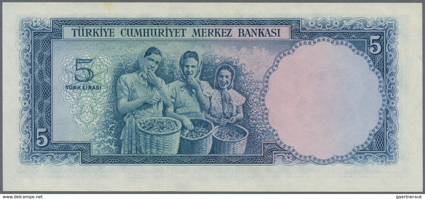 Turkey / Türkei: 5 Lirasi L. 1930 (1951-1961) "Atatürk" - 5th Issue, P.154, Lightly Wavy Paper And A - Turkije