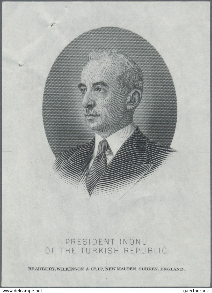 Turkey / Türkei: Bradbury & Wilkinson Vignette With The Portrait Of President Inönü As Later Printed - Türkei