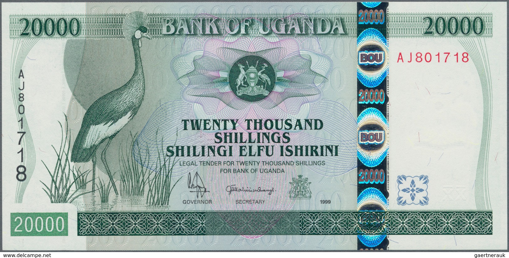 Uganda: Pair With 20.000 Shillings 1999 And 50.000 Shillings 2003, P.42, 47a, Both In Perfect UNC Co - Oeganda