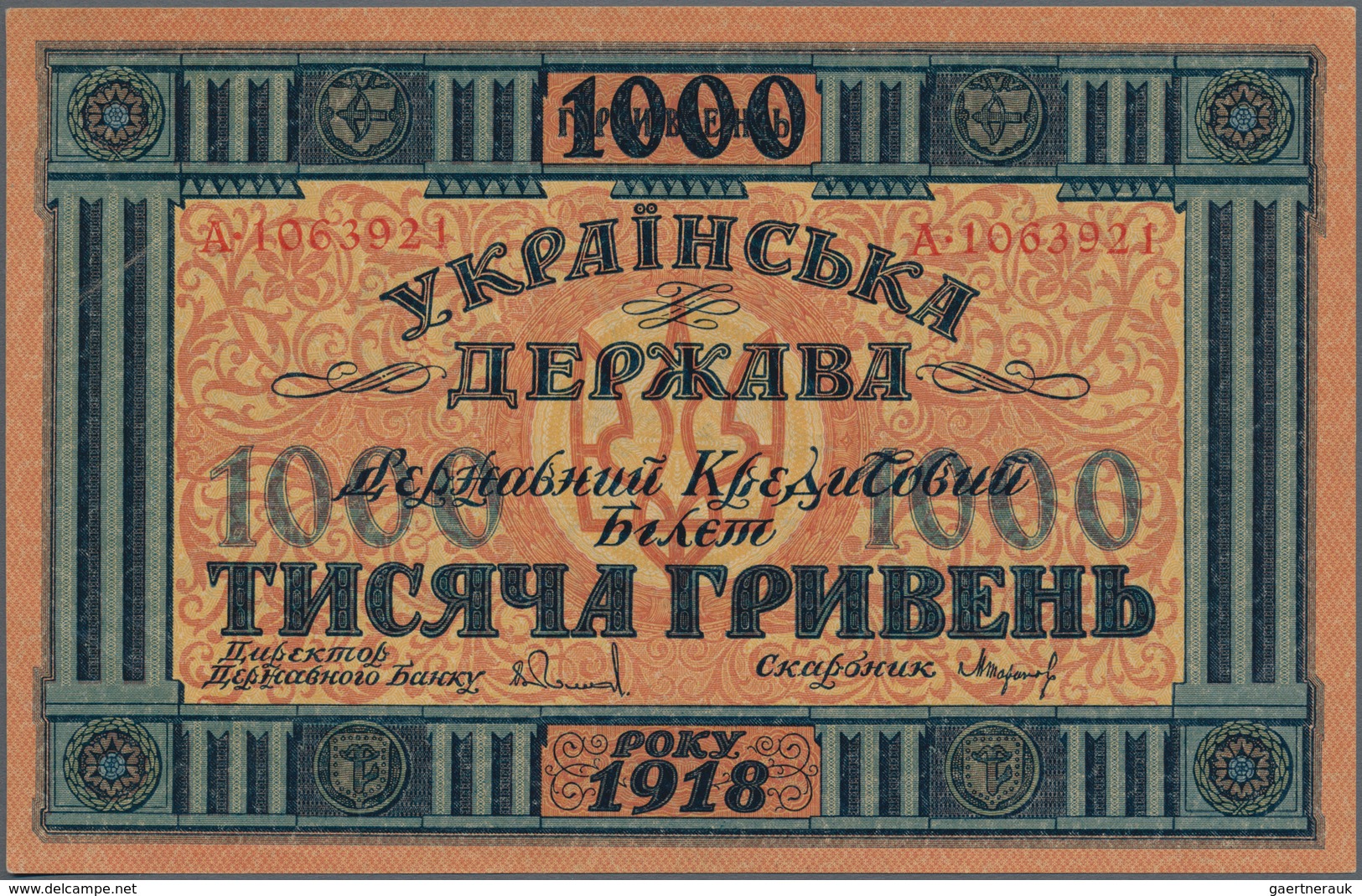 Ukraina / Ukraine: 1000 Hryven 1918, P.24 In UNC Condition. - Ukraine