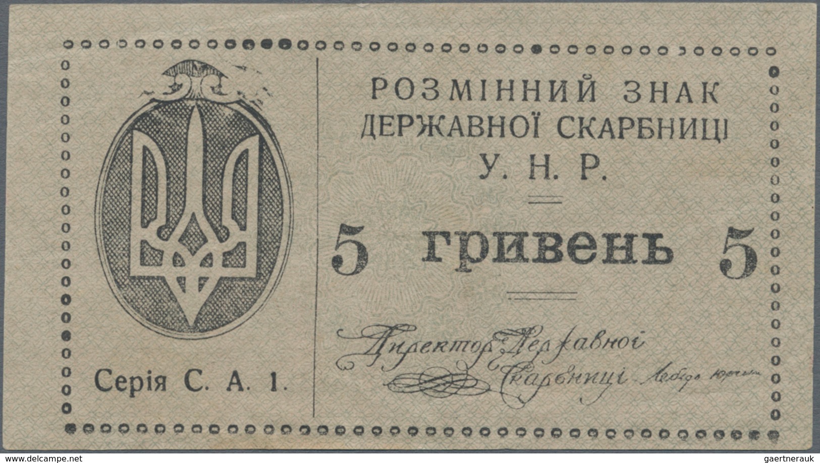 Ukraina / Ukraine: 5 Hryven 1919, P.41a In XF+/aUNC Condition. - Ucrania