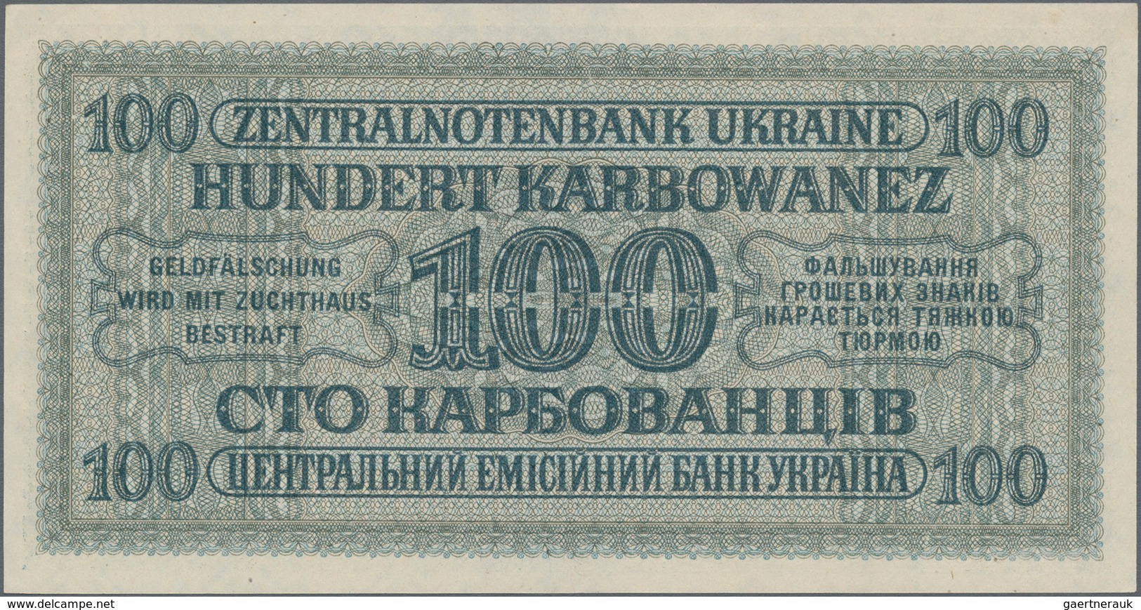 Ukraina / Ukraine: German Occupation WW II, Zentralnotenbank Ukraine 1942 Set With 3 Banknotes 10, 1 - Ukraine