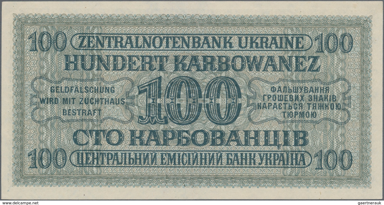 Ukraina / Ukraine: German Occupation WW II, Zentralnotenbank Ukraine 1942 Set With 3 Banknotes 10, 1 - Oekraïne