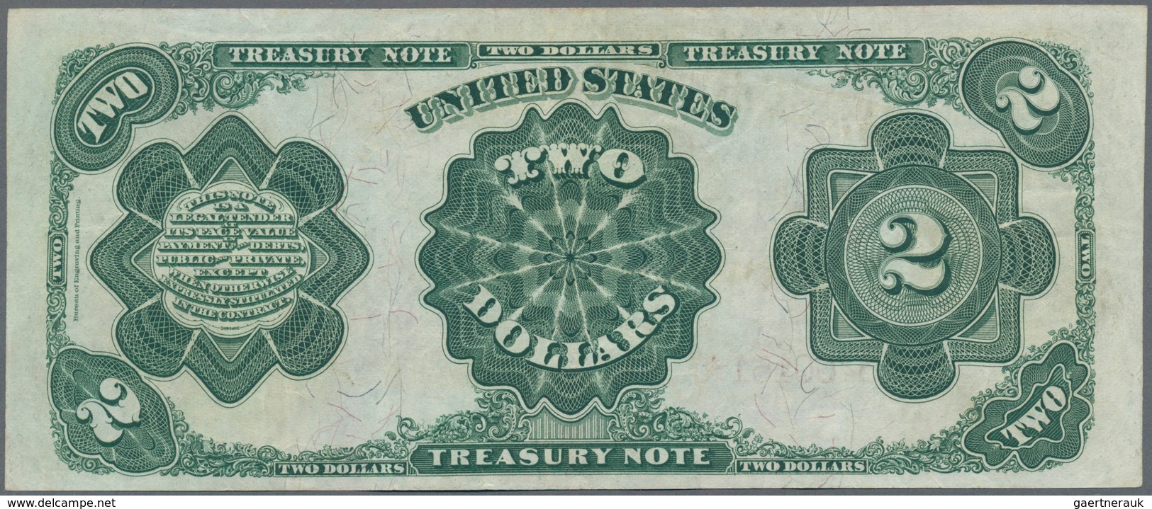 United States Of America - Confederate States: United States Treasury Note 2 Dollars Series 1891, P. - Valuta Van De Bondsstaat (1861-1864)