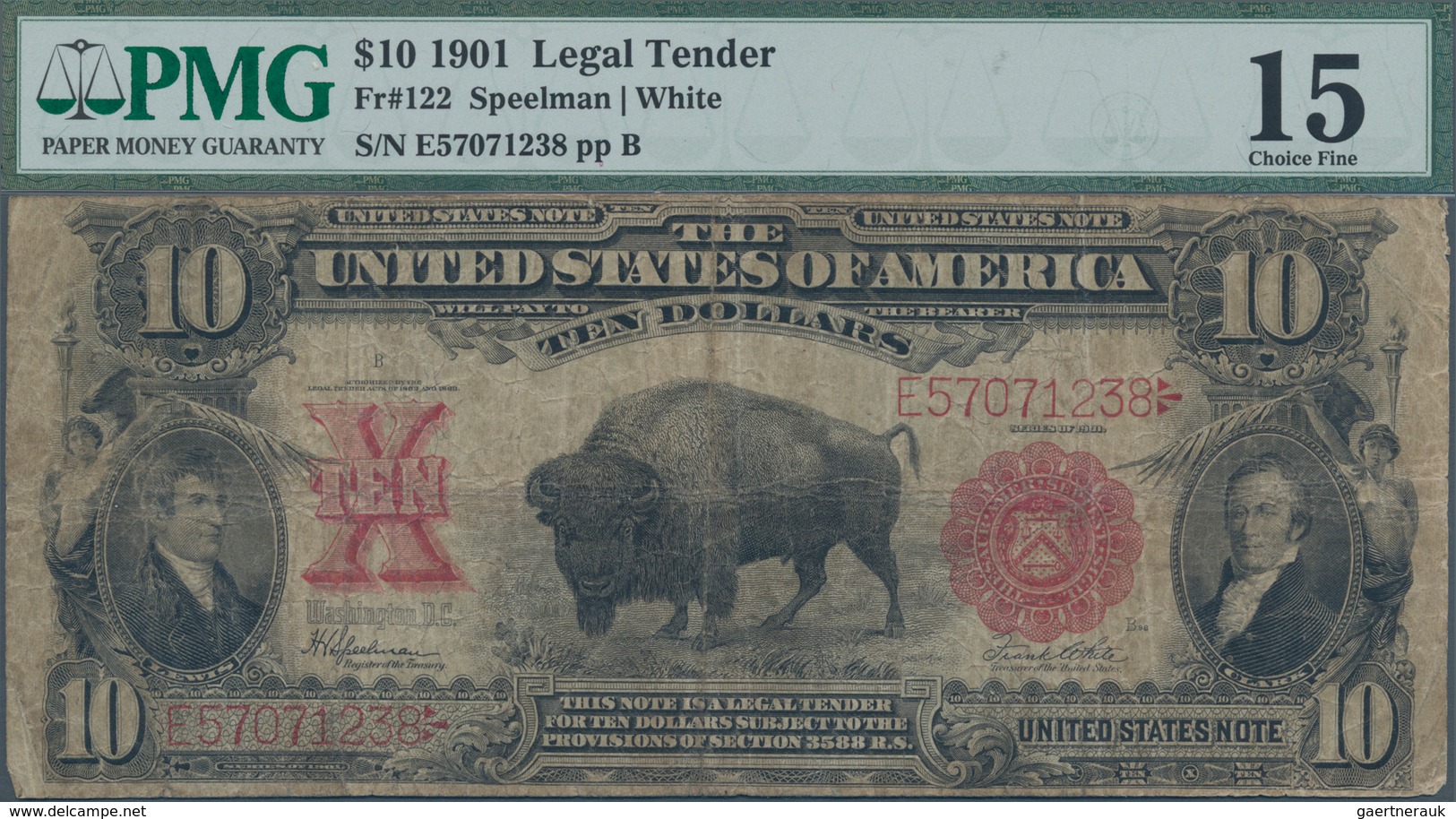 United States Of America: United States Note 10 Dollars 1901 With Signatures: Speelman & White, P.18 - Otros & Sin Clasificación