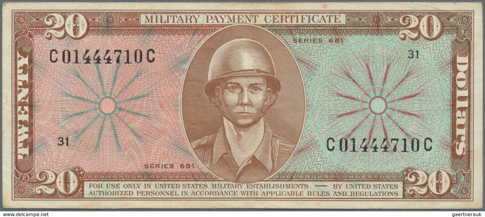United States Of America: Set Of 2 Notes Military Payment Certificates Series 681, 10 & 20 Dollars N - Otros & Sin Clasificación