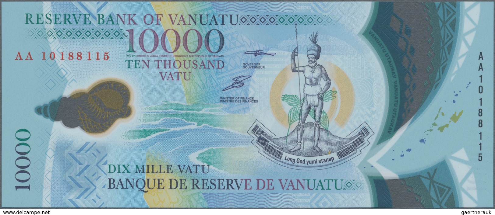 Vanuatu: 10.000 Vatu 2010 Commemorating 30th Anniversary Of Independence, P.16 In Perfect UNC Condit - Vanuatu