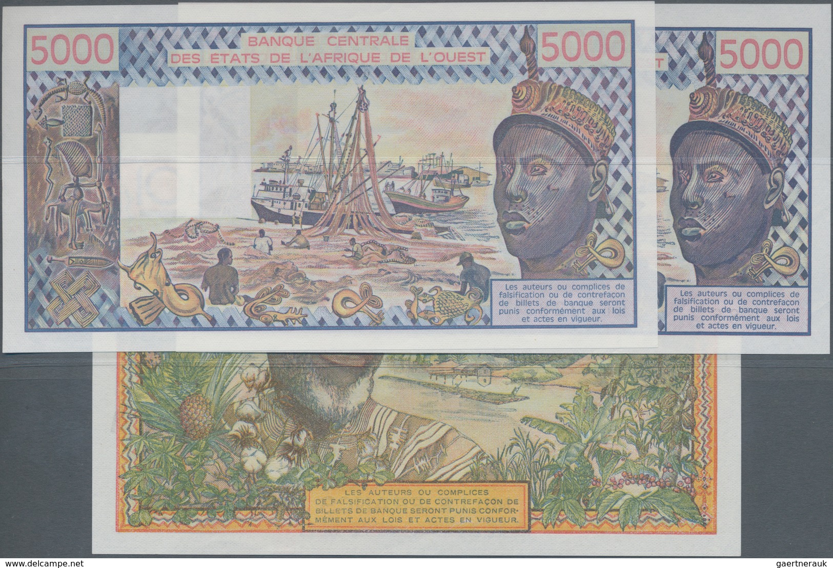 West African States / West-Afrikanische Staaten: Set With 3 Banknotes Comprising 1000 Francs ND Lett - West-Afrikaanse Staten