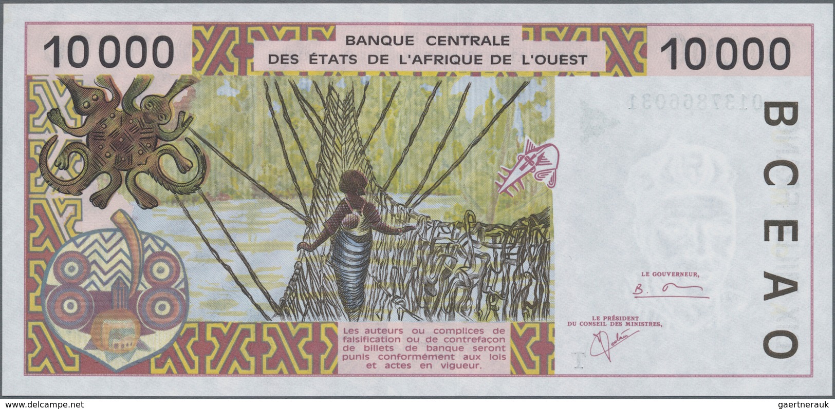 West African States / West-Afrikanische Staaten: Set With 3 Banknotes Comprising 10.000 Francs (20)0 - West-Afrikaanse Staten