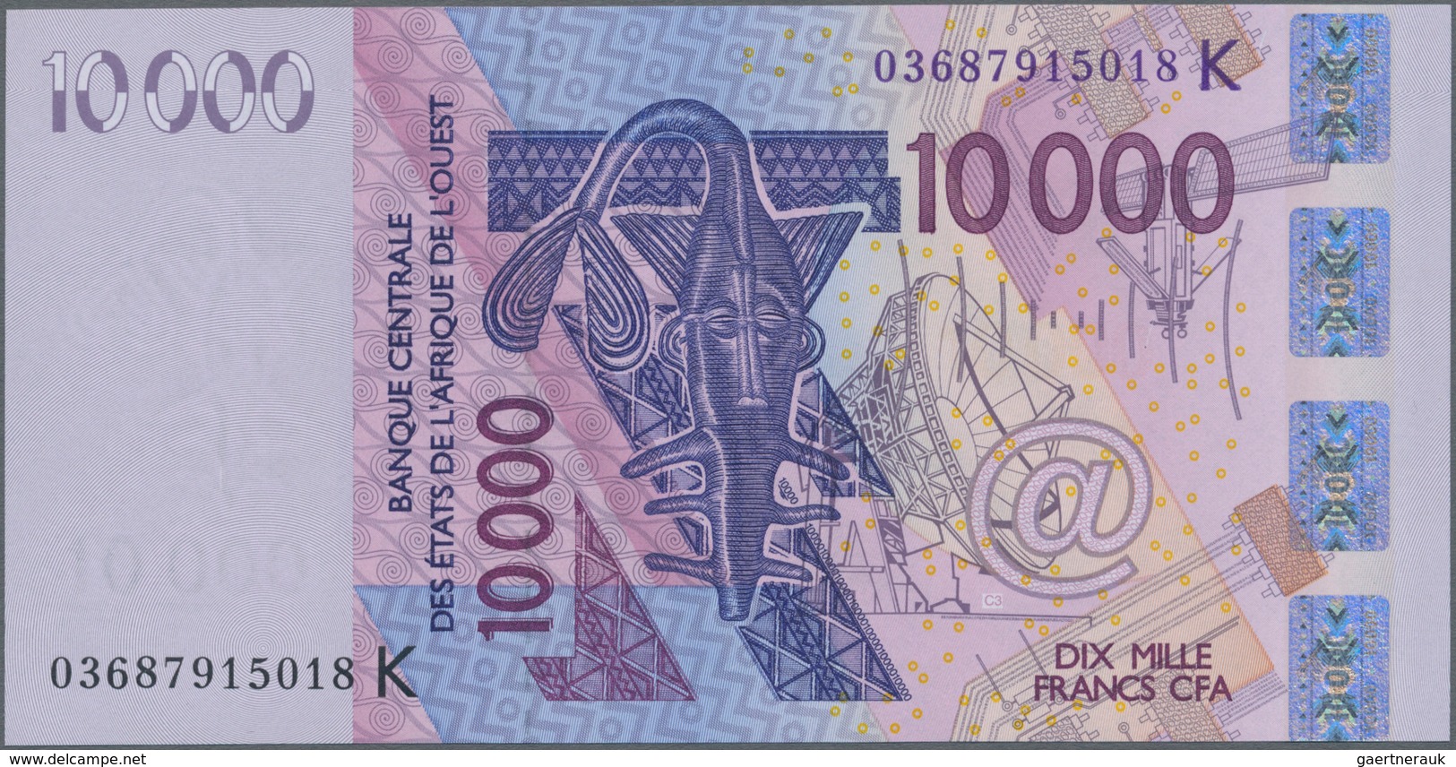 West African States / West-Afrikanische Staaten: Set With 3 Banknotes Comprising 10.000 Francs (20)0 - Westafrikanischer Staaten