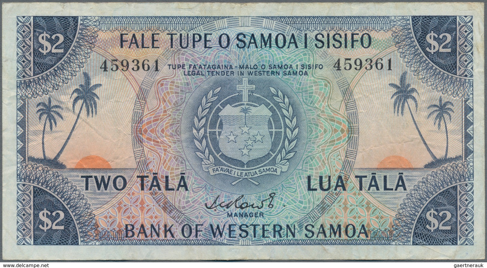 Western Samoa / West-Samoa: Pair With 1 And 2 Tala ND(1967), P.16b, 17a, Both In Used Condition With - Samoa