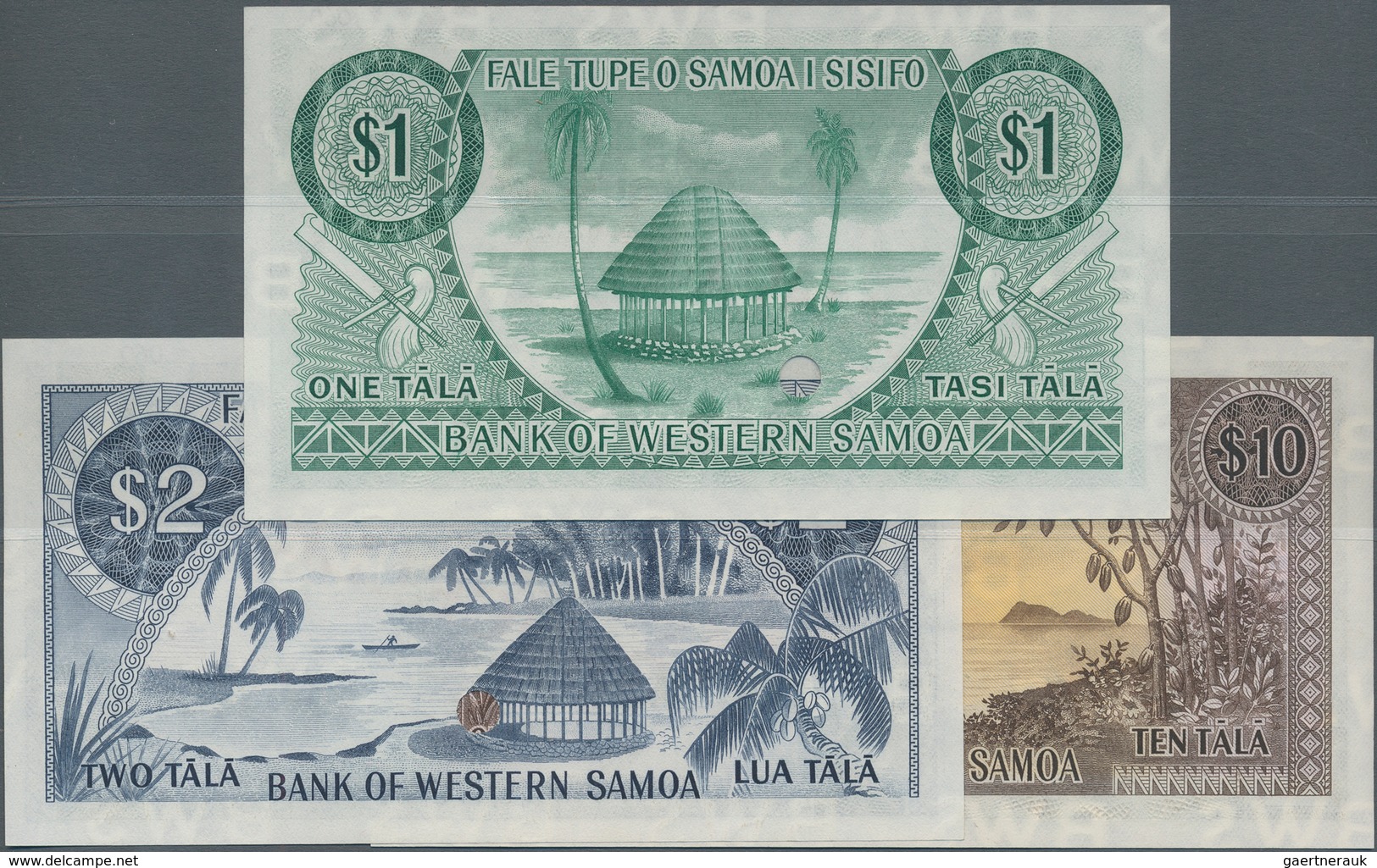 Western Samoa / West-Samoa: Set With 3 Banknotes 1, 2 And 10 Tala ND(1967) SPECIMEN, P.16s-18s, All - Samoa