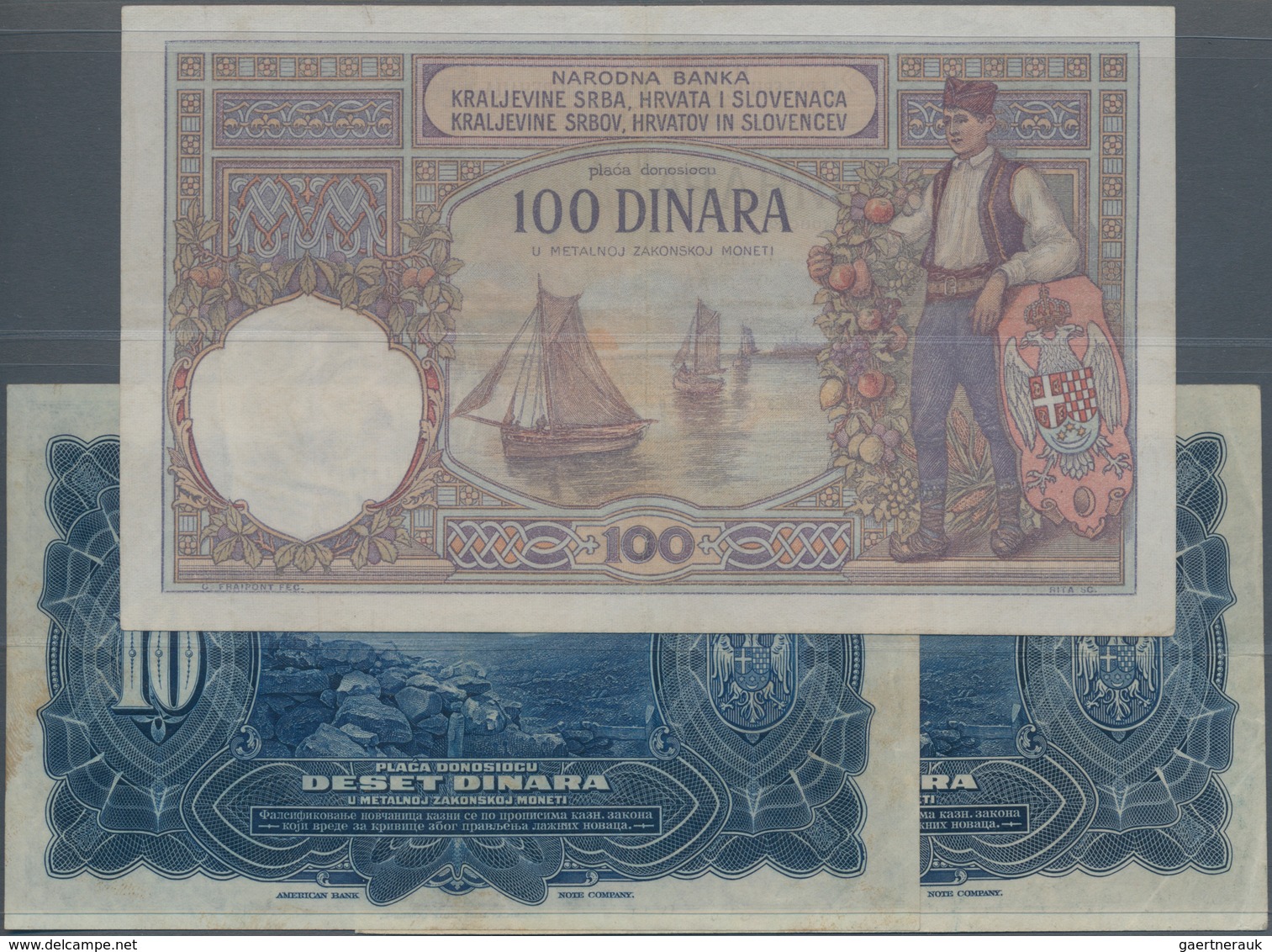 Yugoslavia / Jugoslavien: Kingdom Of Serbs, Croats And Slovenes Set With 3 Banknotes 2x 10 Dinara 19 - Yugoslavia
